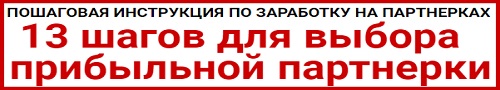 13 шагов для выбора прибыльной партнерки