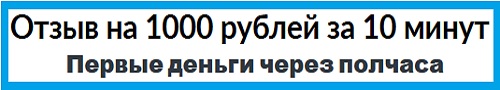 Отзыв на 1000 рублей за 10 минут